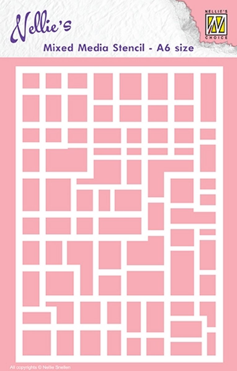 MMSA6-008 Mixed media stencils A6 size rectangles